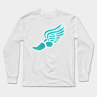 Light Blue Ombre Track Shoe Long Sleeve T-Shirt